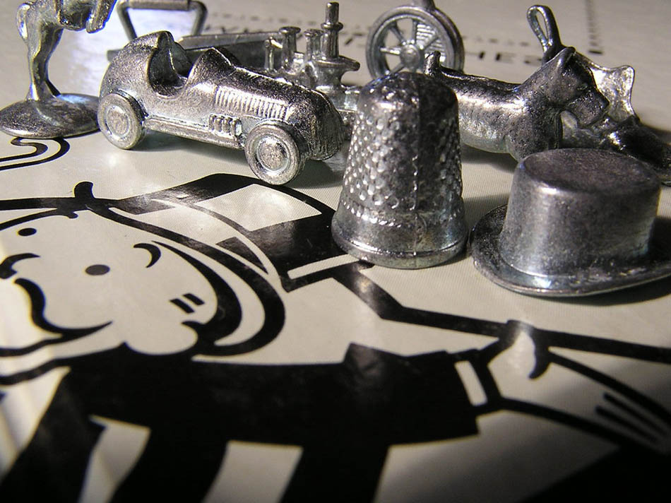 Figurines from the game of Monopoly