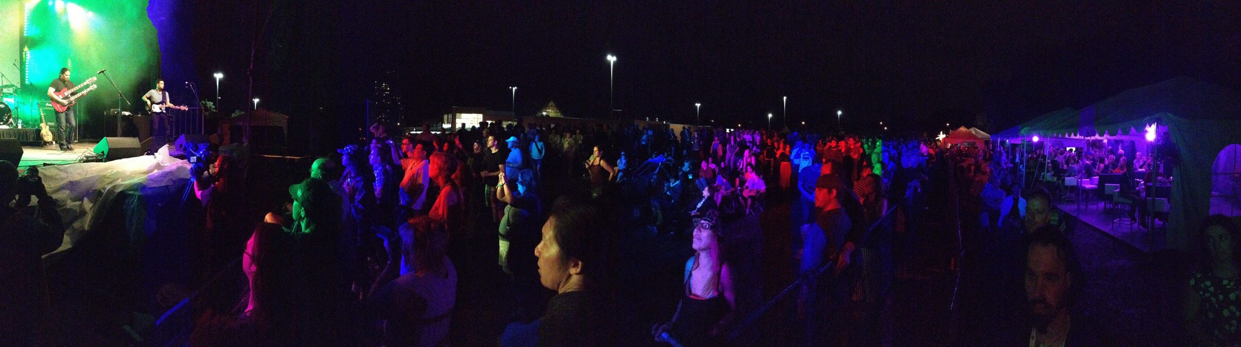 rainbow panorama of the Westfest crowd