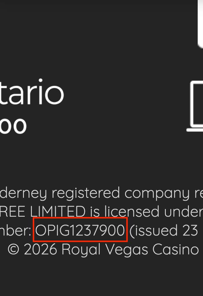 Royal Vegas casino license